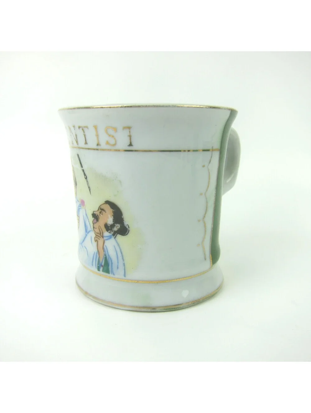 Vintage Napco Porcelain Occupational Shaving Mug Dentist Gold Gilt Accents RARE